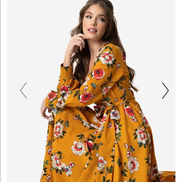 Unique Vintage Dresses & Skirts - NWT L Floral Maxi Dress
